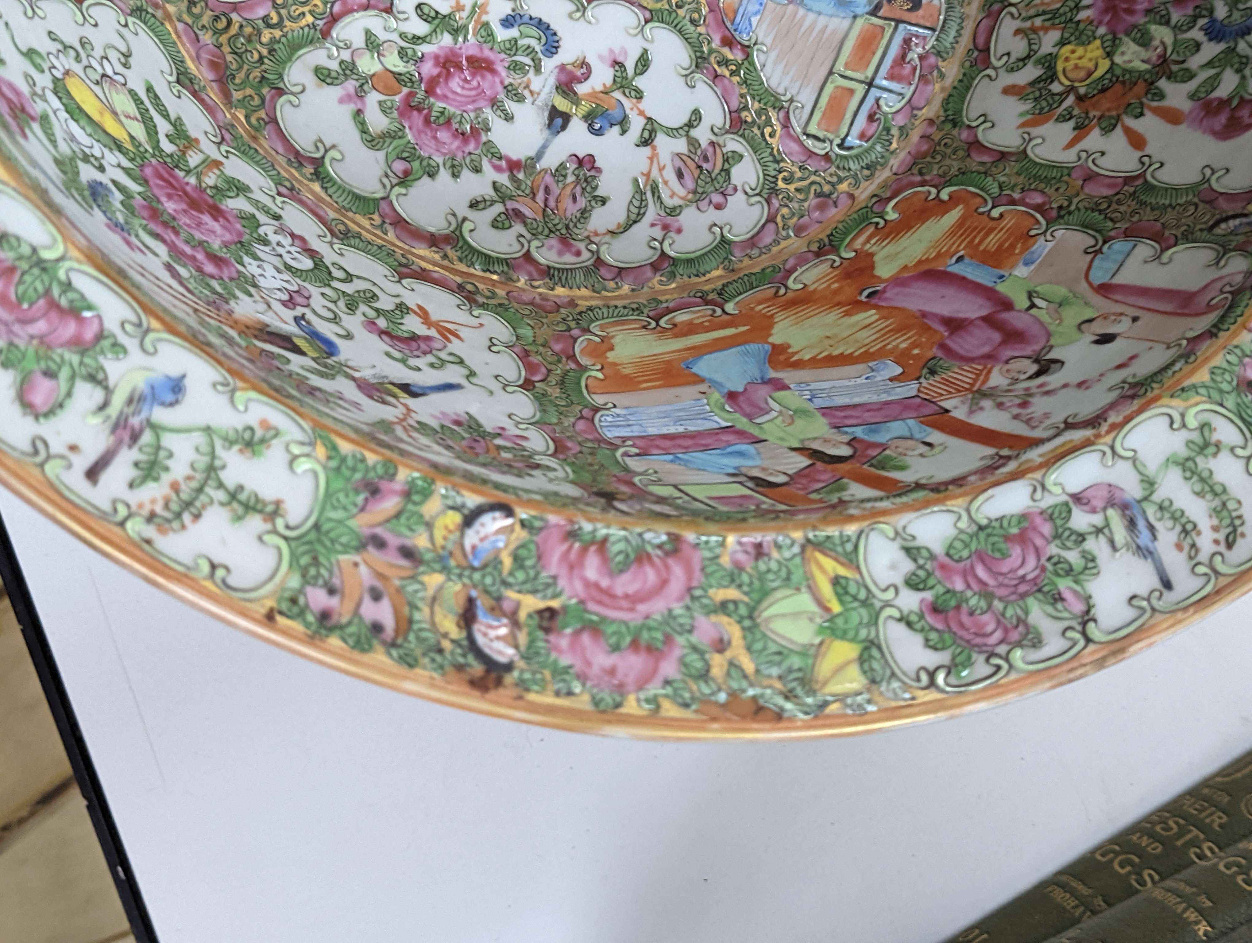 A 19th century Chinese famille rose water bottle with cover and basin, water bottle and cover 39 cms high.